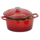 Panela holandesa BAKKENMASTER 5,7 L de ferro fundido vermelha, própria para forno Panela holandesa BAKKENMASTER 5,7 L de ferro fundido vermelha, própria para forno