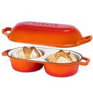 Panela holandesa Nuovva dupla para pão, 16,5 cm, ferro fundido, laranja