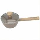 Panela Indução 16cm Antiaderente Marble Cabo Madeira Compacta Alumínio Fogão Indução Gás Elétrico