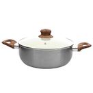 Panela Indução Antiaderente Caçarola Cerâmica New York Cabo de Madeira 20 cm