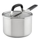 Panela KitchenAid de aço inoxidável 2L com tampa e marcas de medição
