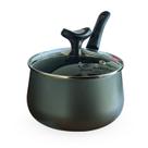 Panela Linha Diamante 18CM Grafite Antiaderente 2,6L Com Tampa de Vidro e Alça Dona Chefa Panela Linha Diamante 18CM Grafite Antiaderente 2,6L Com Tampa de Vidro e Alça Dona Chefa