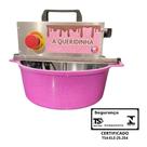 Panela Mexer Doces De Festa Brigadeiros Recheios Automática Rosa 4,0 Litros mais Placa