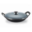 Panela Mineira Risoto Preta Alça Ferro Tampa Vidro 36cm 5L