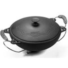 Panela Moqueca Alça Espiral Tampa de Ferro e Suporte em Metal 33x21cm 6,6L Panela Mineira