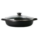 Panela Paella Ferro Fundido D36 Tampa De Vidro Santana
