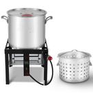 Panela para Cozimento de Frutos do Mar Feasto 80 QT com Kit de Queimador 100.000 BTU Panela para Cozimento de Frutos do Mar Feasto 80 QT com Kit de Queimador 100.000 BTU