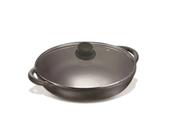Panela Parmegiana De Ferro Fundido Com Tampa De Vidro 20cm
