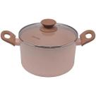 Panela Quartzo Caldeirão Inox Tampa Vidro 20cm Mimo Style