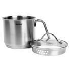 Panela QUIENKITCH 1.5L em aço inoxidável com tampa de vidro Panela QUIENKITCH 1.5L em aço inoxidável com tampa de vidro