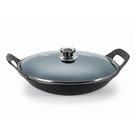 Panela Risoto Preta Alca Ferro Tampa Vidro Temperado Base Oval 2,5L Preto Panela Mineira