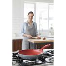 Panela Sauté Vermelha 20cm Antiaderente Rápida