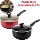 Panela Teflon Antiaderente Tampa De Vidro Reforçada No 16