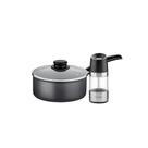 Panela Turim Alumínio Antiaderente 18cm 1,4l Ptc + Moedor de Sal e Pimenta Pequeno - Tramontina