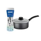 Panela Turim Alumínio Chumbo Antiaderente 1,4L PTC + Faqueiro Ipanema Branco 24pc - Tramontina Panela Turim Alumínio Chumbo Antiaderente 1,4L PTC + Faqueiro Ipanema Branco 24pc - Tramontina