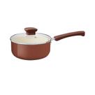 Panela Veronese 18cm 2L em Alumínio Reciclado com Revestimento Cerâmico e Tampa de Vidro Marrom Panela Veronese 18cm 2L em Alumínio Reciclado com Revestimento Cerâmico e Tampa de Vidro Marrom