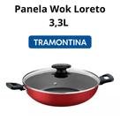 Panela Wok 28Cm Loreto 3,3L Tampa Vidro Tramontina