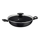 Panela Wok Antiaderente 3,3l Com Tampa Loreto Tramontina Cor:preto Preto