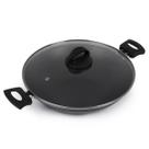 Panela Wok Antiaderente Tampa De Vidro 30cm Nacional