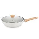 Panela Wok Carmela Vanilla 2,2L 24cm Ceramic-Flon em Alumínio com Tampa 8401 MTA