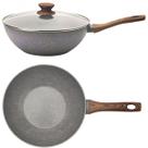 Panela Wok Cerâmica com Tampa 28 Cm Grafito Indução Mimo Style