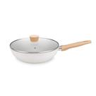 Panela Wok com Tampa 28cm Linha Carmela Vanilla 3,5L Ceramic Flon cor Creme MTA - 8405