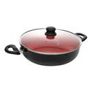 Panela Wok de Indução Alumínio Revestimento Cerâmico Granito Chef Vermelho 28cm Lyor