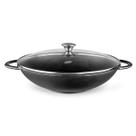 Panela Wok em Ferro Fundido com Tampa de Vidro 36cm 6,0 Litros 8350 MTA