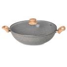 Panela Wok Marble Cerâmic Antiaderente Em Alumínio 34cm 7,0L Dark Grey Oster