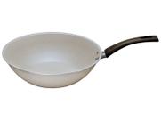 Panela Wok Multiflon de Alumínio Antiaderente Ekó Essencial Bege 24cm