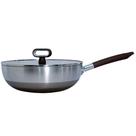 Panela Wok Titanio Indução Antiaderente Revestimento Cerâmico 28cm Marrom