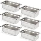 Panelas de hotel CURTA 1/3, tamanho 4 polegadas de profundidade, 4,1 L, aço inoxidável 18/8