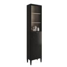 Paneleiro 1 Porta + 1 Porta De Vidro 5 Prateleiras Lótus Carraro Preto Paneleiro 1 Porta + 1 Porta De Vidro 5 Prateleiras Lótus Carraro Preto