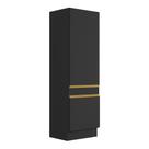 Paneleiro 2 Portas 62cm Com Rodapé Veneza Multimóveis V2119 Preto/dourado Preto/dourado