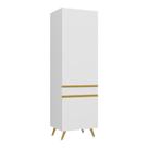 Paneleiro 2 Portas Branco/Dourado