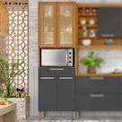Paneleiro 4 Portas 1 Gaveta 1 Nicho Para Forno Burguesa Premium 100% Mdf