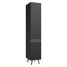 Paneleiro 40 cm 2 Portas Com Pés Preto Nice Madesa