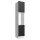 Paneleiro 40 cm 2 Portas e 2 Nichos Branco/Preto Agata Madesa