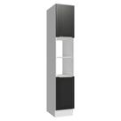 Paneleiro 40 Cm 2 Portas E 2 Nichos Branco/preto Lux Madesa Branco/preto