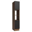 Paneleiro 40 cm 2 Portas e 2 Nichos Rustic/Preto Agata Madesa