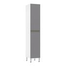 Paneleiro 40cm 2 Portas Pérola Branco Polar C/Cinza Puro