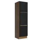 Paneleiro 60 Cm 3 Portas Rustic/preto Lux Madesa Rustic/preto