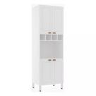 Paneleiro 70 cm com 1 Nicho Microondas 4 Portas Cristal Luciane Móveis