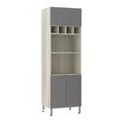 Paneleiro 70 Cm Duplo Nicho Luci Legno Crema Com Cinza Puro Paneleiro 70 Cm Duplo Nicho Luci Legno Crema Com Cinza Puro