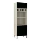 Paneleiro 70 Cm Duplo Nicho Luci Legno Crema Com Preto Tx Paneleiro 70 Cm Duplo Nicho Luci Legno Crema Com Preto Tx