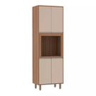 Paneleiro 70 cm Nicho para Microondas 4 Portas de abrir 2 Prateleiras Lari Luciane Móveis
