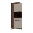 Paneleiro 70cm 4 Portas 1 Gaveta Com Espaço Microondas Luna Nogueira Dourado-cinammon