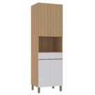 Paneleiro 70cm 4 Portas E 1 Gaveta Com Espaço Para Micro-ond Freijó-freijó Brasil-cinza Cristal