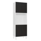Paneleiro 70cm 4 Portas E 1 Nicho Para Forno Microondas Dora Branco/preto Paneleiro 70cm 4 Portas E 1 Nicho Para Forno Microondas Dora Branco/preto