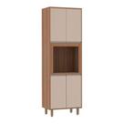 Paneleiro 70cm Nicho Para Microondas 4 Portas 2 Prateleiras